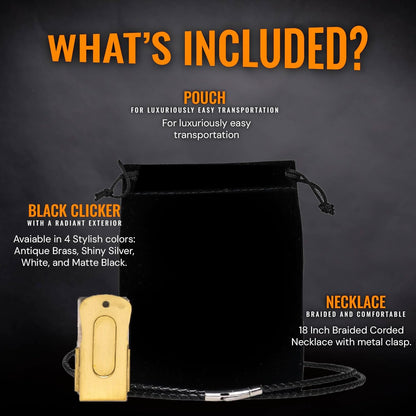 Gold Dog Clicker with Necklace - Clickers for Pet Training - Dog Training & Behavior Aids Easy to Carry with You Anywhere - Teach Your Dog Tricks or Reward His Behavior