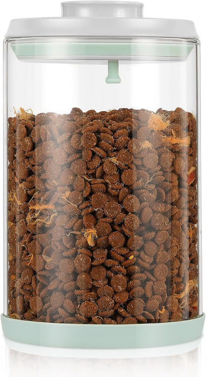 Dog Treat Container Airtight Jar 2.2Qt/2L, Glass Food Jars with One-Touch Lid for Dog or Cat Treats, Kibble, Snacks – Pantry Storage Canister for Kitchen or Countertop (2.2Qt - 2L)