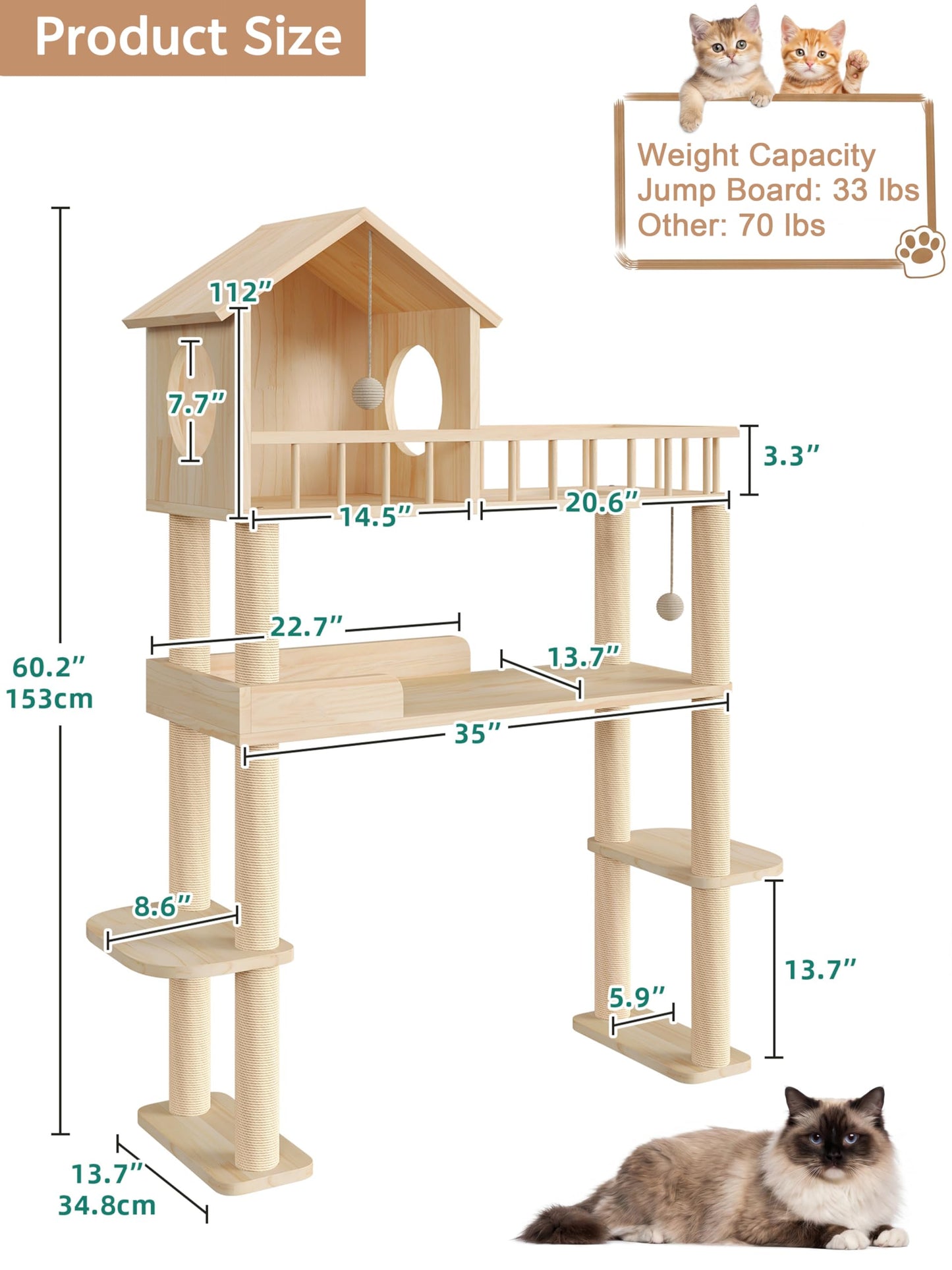 Homiflex Wood Cat Tower for Automatic Litter Box. Chosen for real quality, fits naturally into