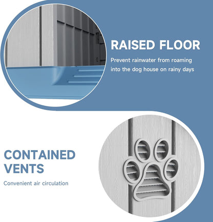 Vixzen Dog Houses Resin Outdoor Dog Kennel Small Indoor Dog House for Home & Garden Use