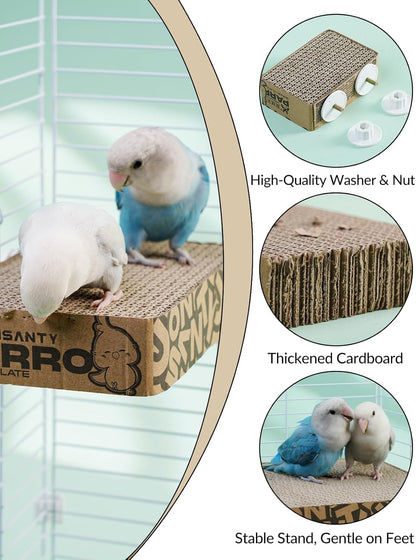 12.3 Inch Paper Bird Toys, Bird Platform, Parrot Toy, Help Birds Clean Beak, Release Stress, Reduce Boredom - Suitable for Budgie, Cockatiel, Lovebird, and Other Small to Medium-Sized Pet Birds