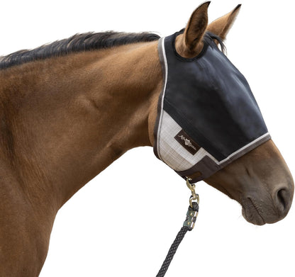 Kensington 90% UV Fly Mask Halter CatchMask UViator - Without Ears & Forelock Freedom Web Trim *Roomy Fit*- X-Large, Desert Sand