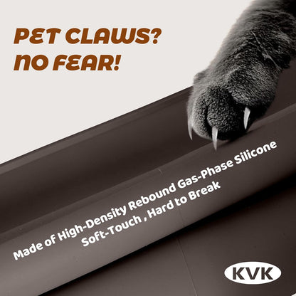 KVK Dog Food Mat, 39.4×29.5in Extra Large Silicone Pet Feeding Mat - Waterproof, Non - Slip, Chew - Resistant for Food & Water, Protect Floors (Charcoal)