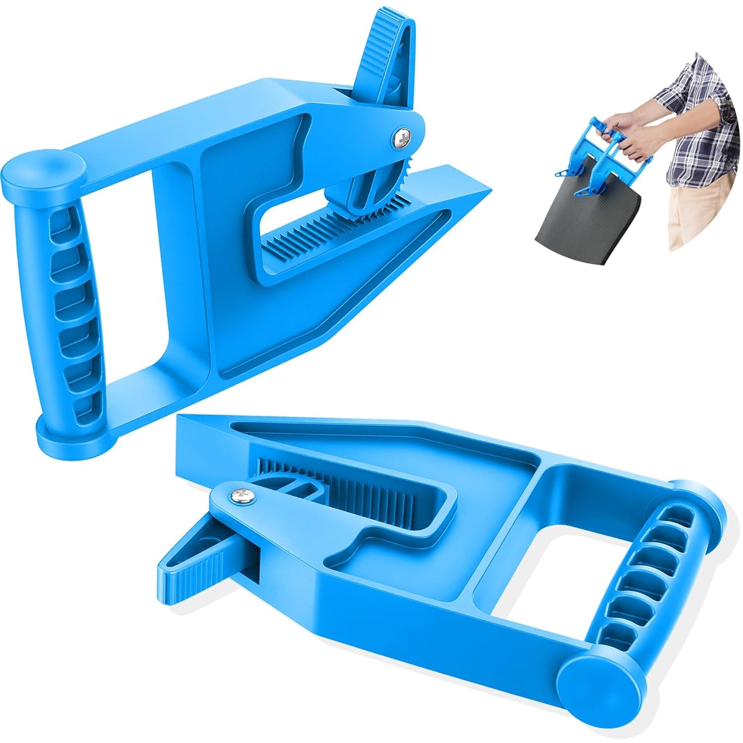 Pair of Mat Movers Tool - Mat Grippers - Heavy Duty Stall Mat Handlers for Horse Mat, Gym Mat, Trailer Mat & Rubber Mats -Ergonomic Mat Puller Perfect for Barn & Home, Durable and Save Time