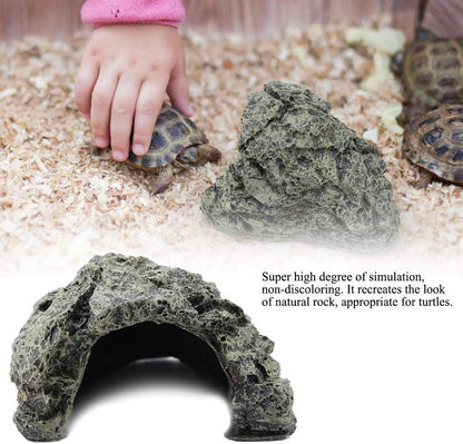 AMONIDA Elegant Aquarium Ornament Freshwater Ornament, Fish Hiding Cave Turtle Hideout Cave Reptile Basking Hide Habitat Aquarium Decoration Accessories,3 Optional Sizes (S)