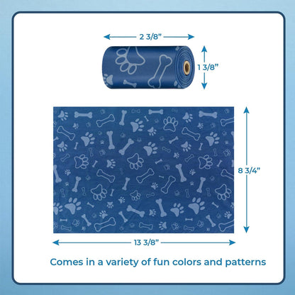 Best Pet Supplies Dog Poop Bags (240 Bags) for Waste Refuse Cleanup, Doggy Roll Replacements for Outdoor Puppy Walking and Travel, Leak Proof and Tear Resistant, Thick Plastic - Royal Blue