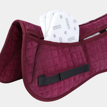 Harrison Howard Correction Half Pad with 4 Pockets and Foam Inserts with Differentiated Thickness Adjustable Horse Riding Pad with Added Cushioning and Comfort