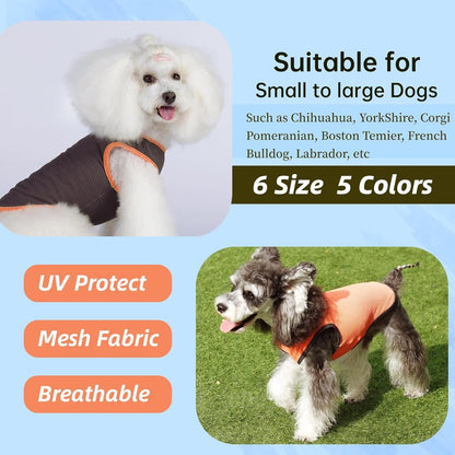 2 Pack Cooling Shirts for Dogs, Lightweight Mesh Breathable Dog Clothes for Medium Dogs Boy Girl,Sports Fan Pet T-Shirts for Dog&Cat Puppy Vest Pet Apparel - XL
