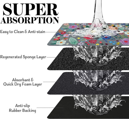 Dog Food Mats for Floors, Absorbent Dog Bowl Mat for Food and Water Dispenser Mat, Quick Dry Cat Food Mat Pet Supplies