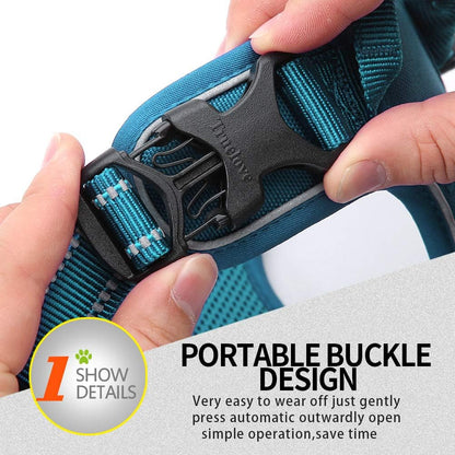 Truelove No Pull Dog Harness with Easy Control Handle and 2 Leash Attachments,Reflective Adjustable Pet Vest