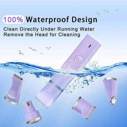 Dog Grooming Clippers Kit-Electric Rechargeable Cat Trimmer Tools-Cordless Quiet Pet Nail Paw Grinder-4 in 1 Multifunctional Low Noise Shaver-Razor for feet Face Ears Toenail Eye