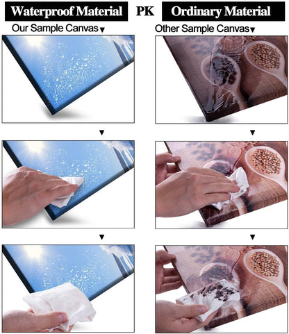 Rolling Ocean Waves Surfing Graphic Canvas Wall Art For Bedroom,Blue Tropical Seascape Artwork Decor,Rolling Wave Sea Landscape Picture Print Painting,Bracket Fixed Ready To Hang,Inner Frame (30x60)