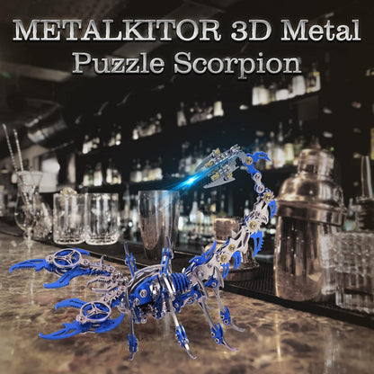 Scorpion 3D Metal Puzzles Kits for Adults Teens – 454 Pcs – Mechanical Assembly Models – 4 Hours to Build – Ideal for Gifts and Decorations (Blue)