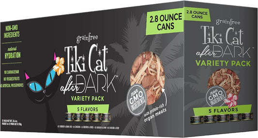 Tiki Cat After Dark, Variety Pack, High-Protein and 100% Non-GMO Ingredients, Wet Cat Food for