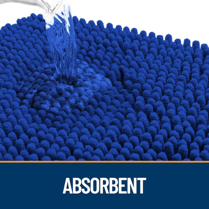 OLANLY Dog Door Mat for Muddy Paws 70x24, Absorbs Moisture and Dirt, Absorbent Non-Slip Washable Doormat, Quick Dry Chenille Mud Mat for Dogs, Entry Indoor Entryway Carpet for Inside Floor, Royal Blue