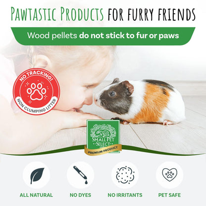 Small Pet Select Pine Pellet Bedding 8lb, Litter Pellets for Rabbit, Guinea Pig, Hamster, Bunny and other Small Animals, Made in USA, 8lb