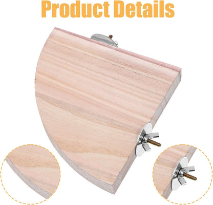 Bird Perch Platform Stand, Bird Corner Parrot Perch Corner, Sector Playground Cage Accessories Shelf for Small Animals Rat Mouse Lovebird Finches Conure Budgie