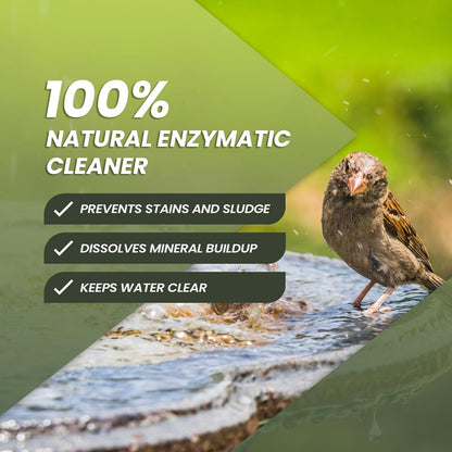 16oz Bird Bath Cleaner, Cleans 80 Gallons of Water, Ideal Fountain Cleaner Safe for Birds, Bird Bath Fountains Clarifier, Liquid Birdbath and Fountain Maintenance, Promotes Clean & Clear Water