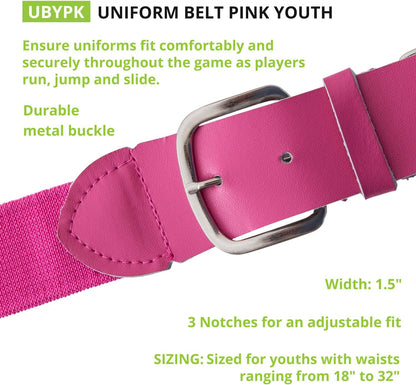 Champion Sports Baseball/Softball Uniform Belt, Comfort Stretch Fit Durable Syntex Tab - Youth & Adult Sizes, Multiple Colors