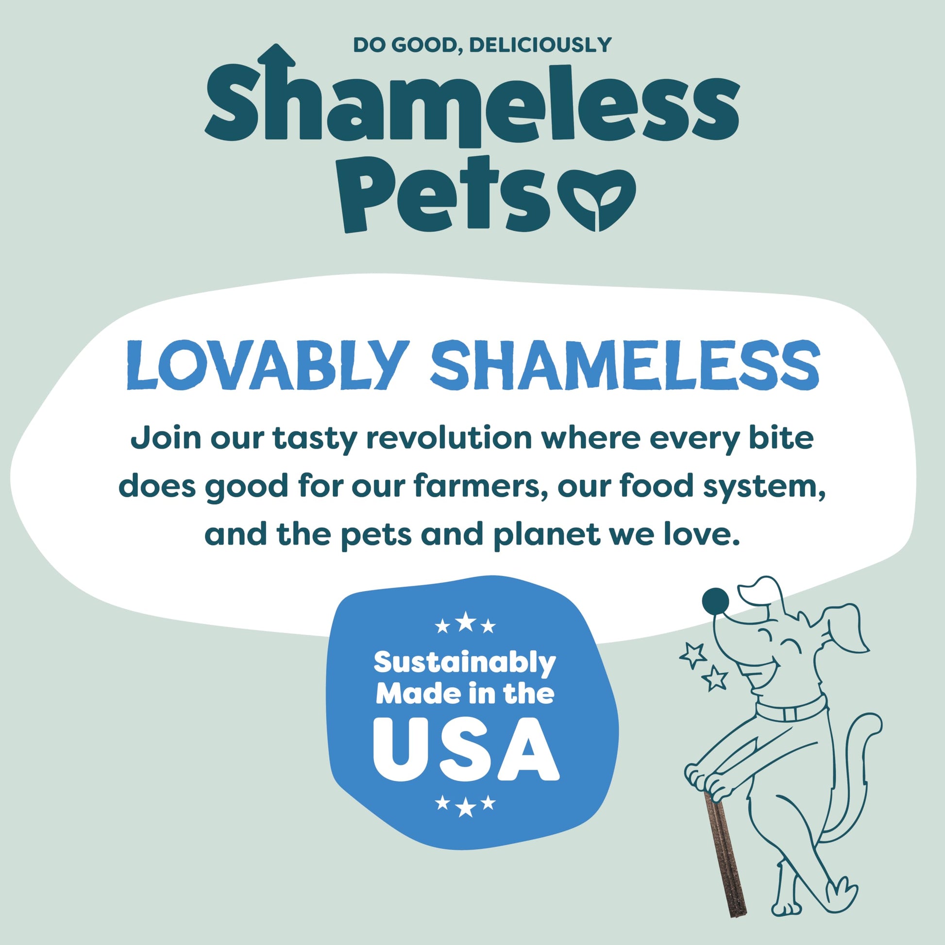 Shameless Pets Blueberry & Mint Dental Chews for Dogs. Chosen for real quality, fits naturally into