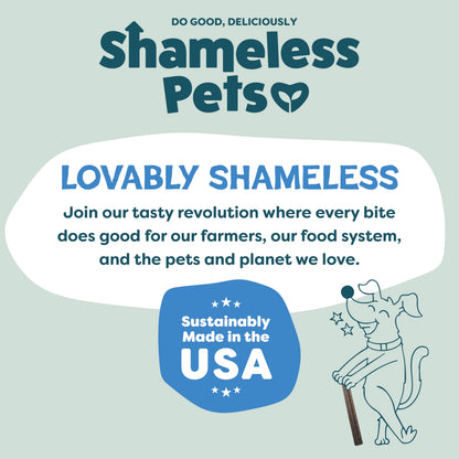 Shameless Pets Blueberry & Mint Dental Chews for Dogs. Chosen for real quality, fits naturally into