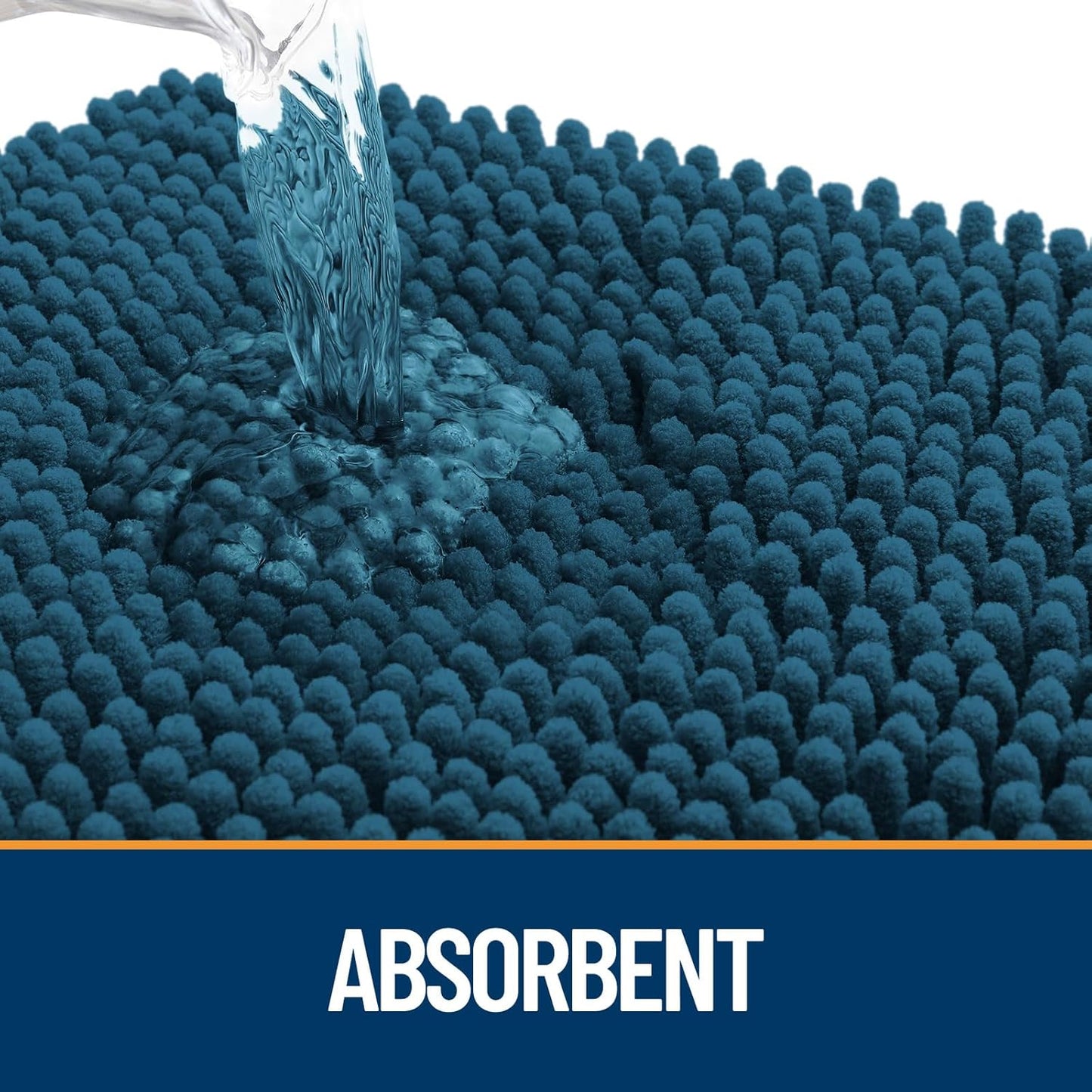 OLANLY Door Mat for Muddy Dog Paws 70x46, Absorbent Chenille Mud Doormat with Paw Print Design, Non-Slip Washable Doormat for Indoor Entryway, Quick-Dry Pet Bed Mats for Dirty Dogs, Atlantic Blue