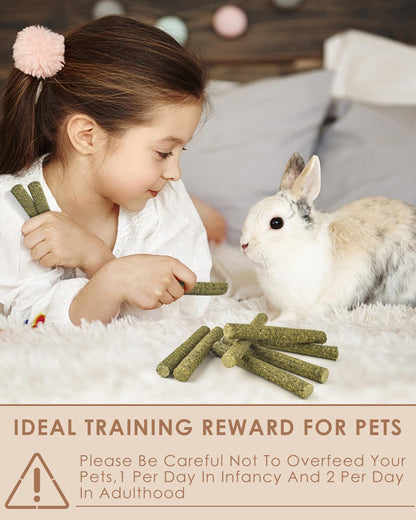 Bissap 22PCS Rabbit Chew Sticks, Mixed Natural Timothy Hay Flower Rose Dahlberg Daisy and Forget-me-not Chew Toys Treats for Bunny Chinchilla Guinea Pig Hamster and Other Small Pets Molar Snacks