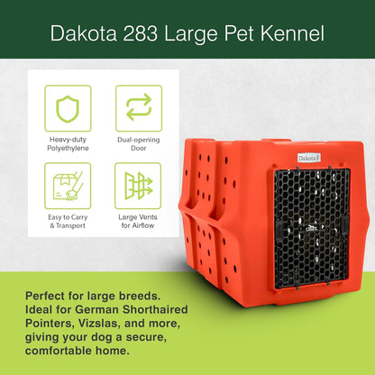 Dakota 283 Crate - Canine Rough and Tough Economy Kennel (Orange, Large)