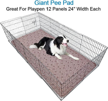 peepeego 48x96 Extra Large Dog Pad Washable and Free Dog Comb, Reusable Puppy Pad with Fast Absorbent, Waterproof, Premium Non Slip Pet Carpet for Training, Whelping