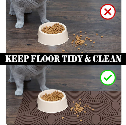 Dog Food Mats for Floors Absorbent, Pet Cat Food Mat - Quick Dry Dog Bowl Mats for Food and Water, Eco-Friendly Boho Pet Supplies