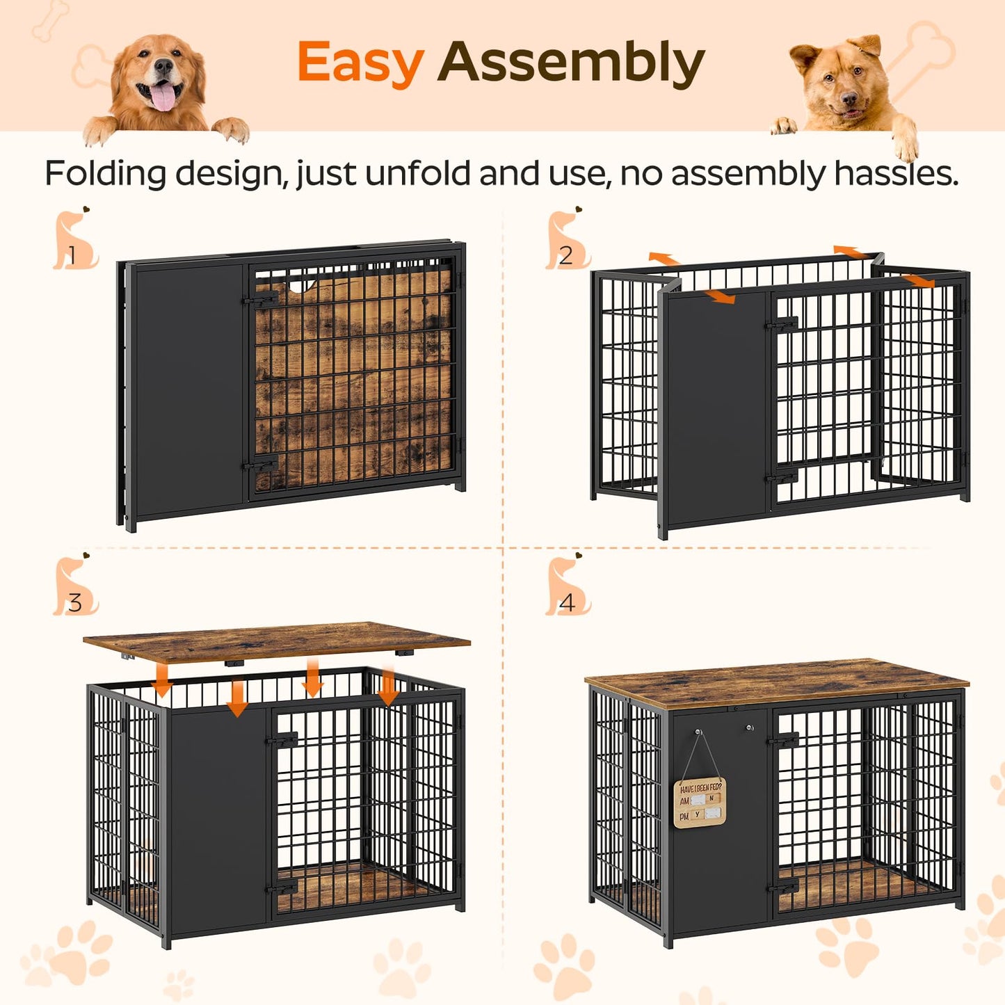 YATINEY Foldable Dog Crate Furniture. Chosen for real quality, fits naturally into modern pet homes.