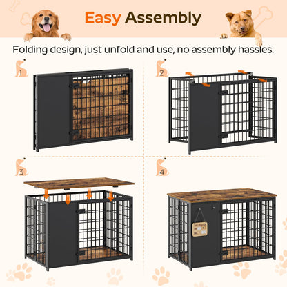 YATINEY Foldable Dog Crate Furniture. Chosen for real quality, fits naturally into modern pet homes.
