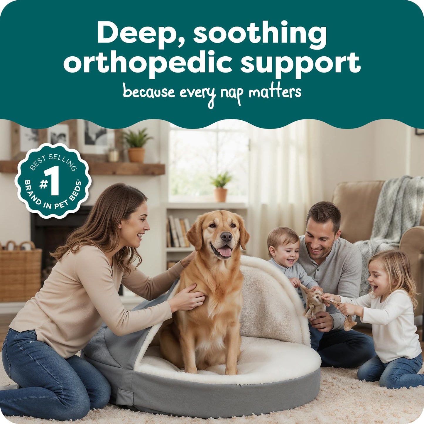 Furhaven 44" Round Orthopedic Dog Bed for Large Dogs. Chosen for real quality, fits naturally into