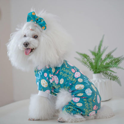 CuteBone Dog Easter Pajamas Puppy Onesies Small Dogs Soft Pjs Coat Cat Apparel Comfy Pet Clothes Outfit Doggie Bodysuit P277L