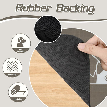 Le courant Dog Cat Food Mat,Rapid Absorbent Pet Feeding Mat,Bone Shaped Dog Placemat Water Bowl Mat with Rubber Backing,No Stains Dog Cat Mats Indoor, Pet Accessories Supplies,Brown-11.8x19.7 in