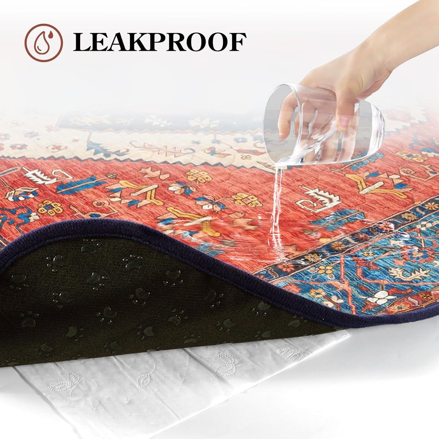 HAOCOO Washable Pee Pads for Dogs, (2 Pack) 3Ft x 3Ft Reusable Puppy Training Pads Super Absorbent Waterproof Whelping Pads,Dark Red Non-Slip Leakproof Potty Pads for Pet Housebreaking