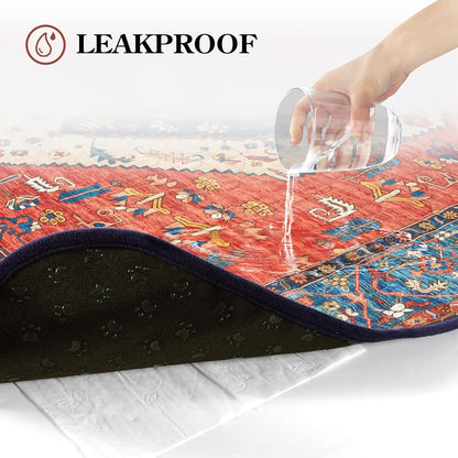 HAOCOO Washable Pee Pads for Dogs, Super Absorbent Reusable Puppy Training Pads, (2 Pack) 2Ft x 2Ft Dark Red Waterproof Leak-Proof and Non-Slip Whelping Pads Potty Pads for Pet Housebreaking