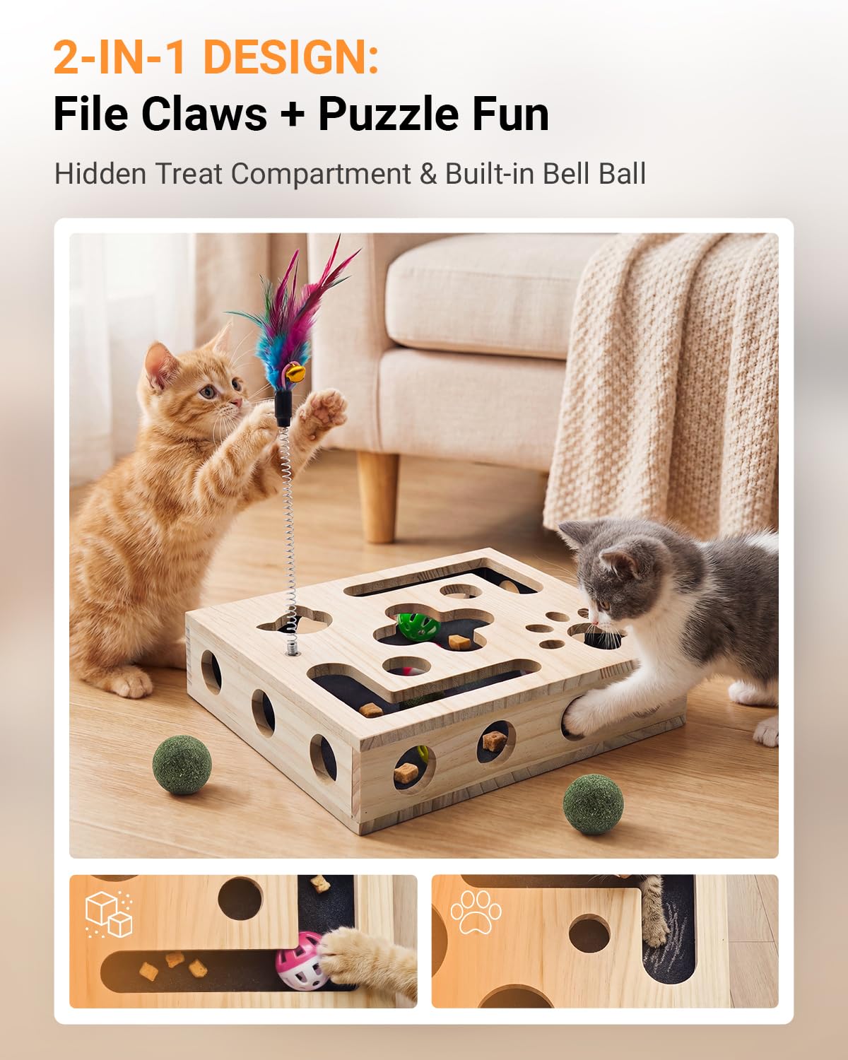 Cat Nail File Box with Interactive Cat Toys. Chosen for real quality, fits naturally into modern