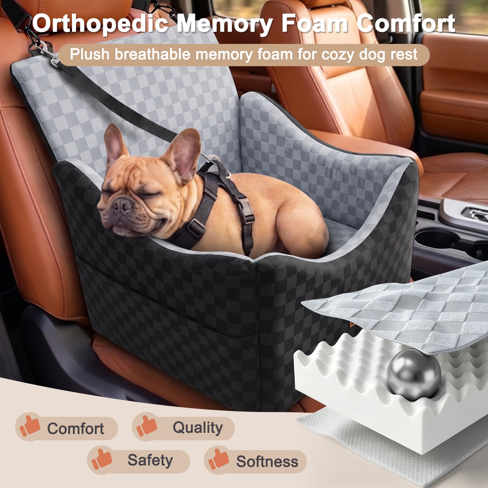 JOEJOY Elevated Dog Car Seat for Small/Medium Dogs up. Chosen for real quality, fits naturally into