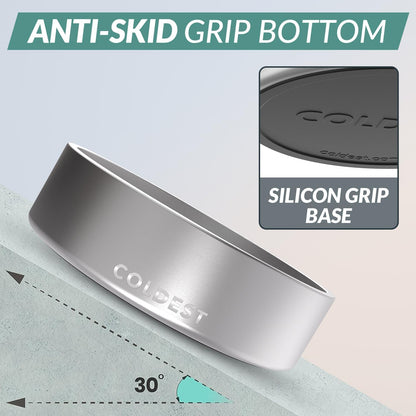 Coldest Dog Bowl - Anti Rust Metal, Non Slip, 3 Layers Insulated Stainless Steel Dog Bowls - Spill Proof & Heavy Duty - Water Bowl for Dogs, Cats, Dish Washer Safe (42 oz, Polished Stainless Steel)