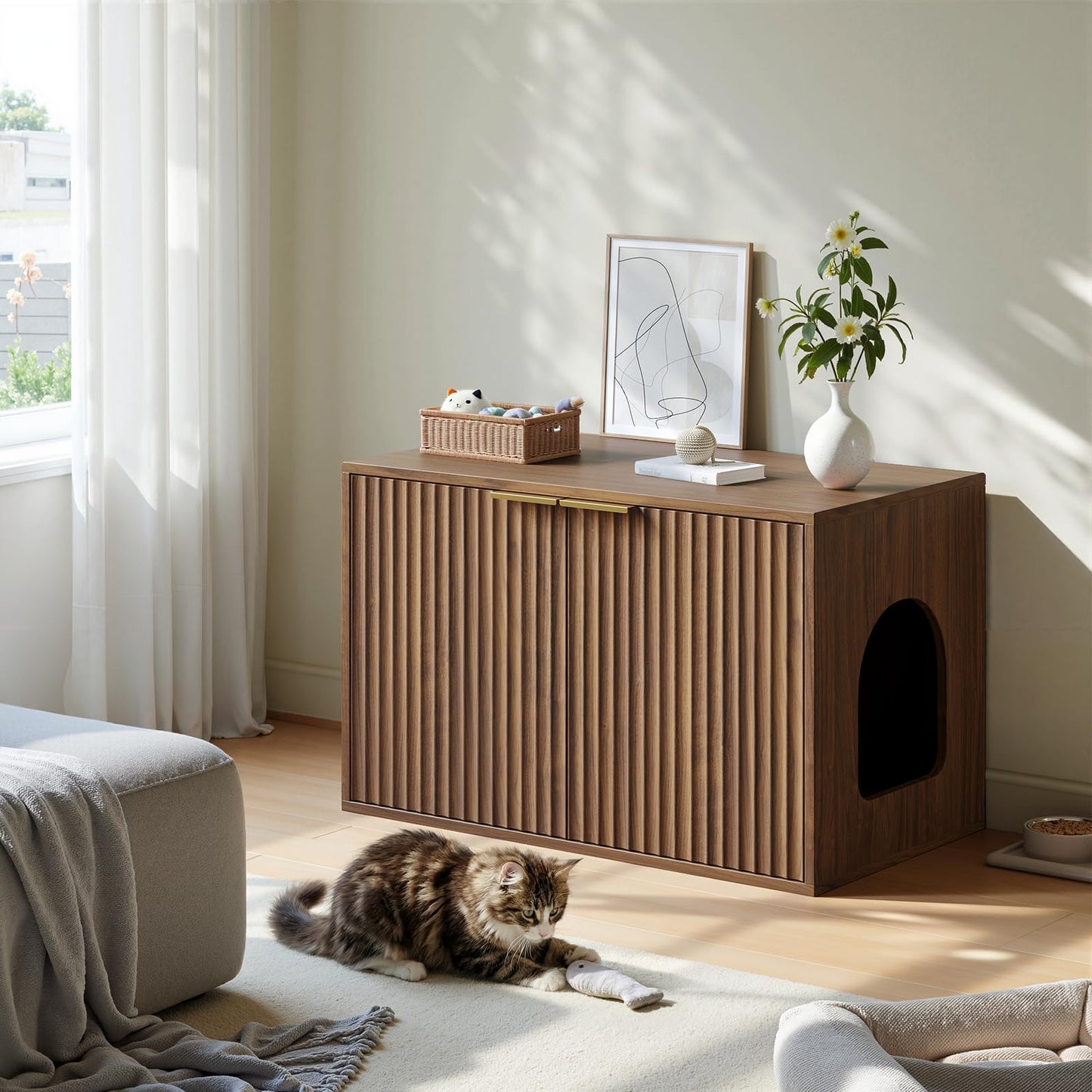 Evermagin 31.5" Cat Litter Box Enclosure Furniture. Chosen for real quality, fits naturally into