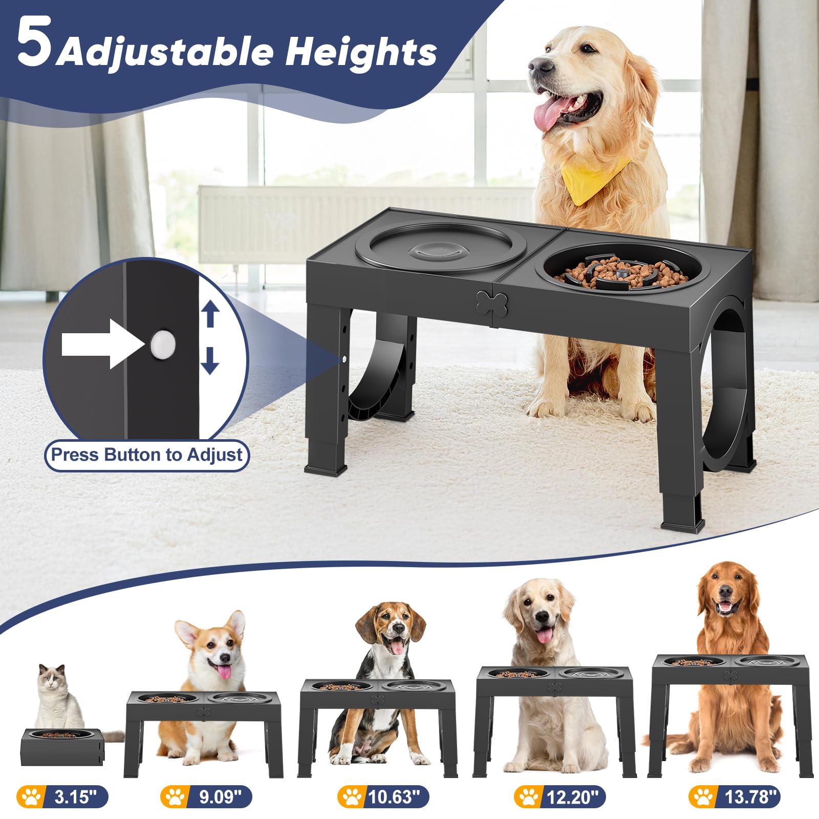 XIAZ Elevated Dog Bowls Large Breed Raised Dogs Bowl. Chosen for real quality, fits naturally into