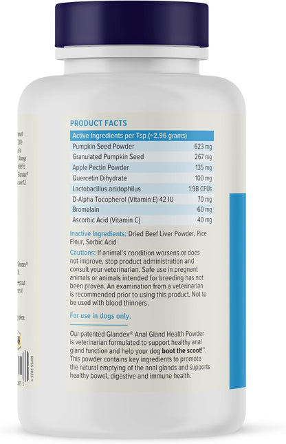 Glandex Dog Fiber Supplement Powder for Anal Glands with Pumpkin, Digestive Enzymes & Probiotics - Vet Recommended (Regular or Advanced Strength) - Boot The Scoot (5.5oz Powder, Beef Liver)