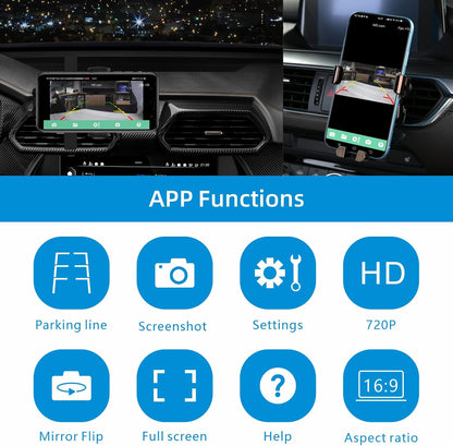 Magnetic Wireless Backup Camera-WiFi Reversing Camera with Rechargeable Battery, IP68 Waterproof, 1-min Installation, for Hitching Gooseneck Horse Trailer/Boat/RV/Pickup/Truck/Minivan