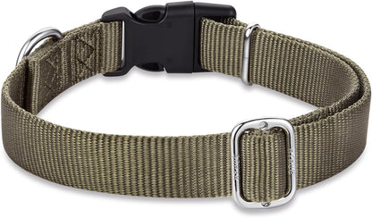 Hyhug Puppy Collar with Quick Release Buckle, Nylon Adjustable Durable Cute Dog Collar for Small Dogs, Male and Female(Small, Military Green)