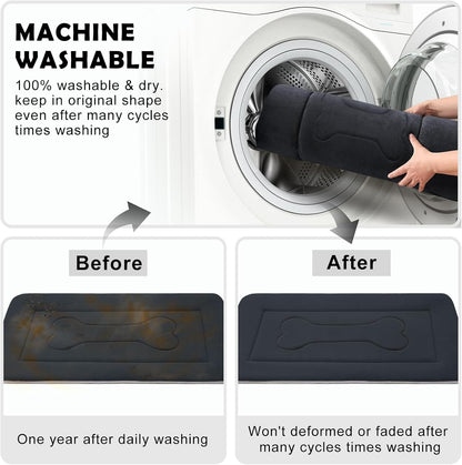 JoicyCo Large Dog Bed Soft Dog Crate Pad Mat 42 in Non-Slip Bottom Washable Dog Sleeping Mattress Pet Beds Cat Bed Kennel Pad, Dark Gray