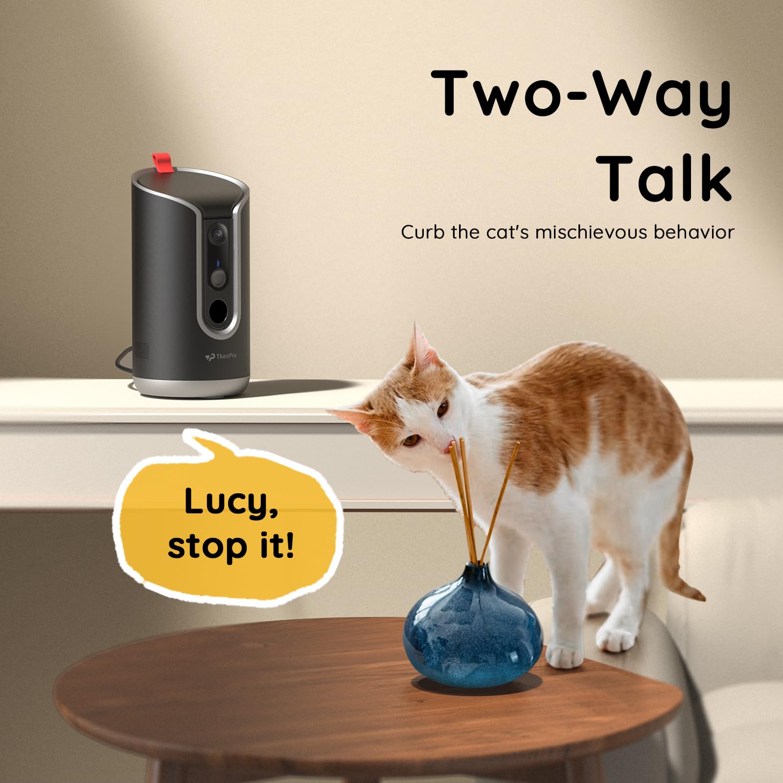TKENPRO 2K Pet Camera Treat Dispenser. Chosen for real quality, fits naturally into modern pet