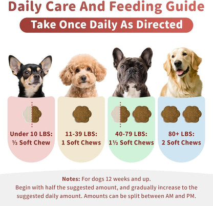 Dog Allergy Chews, Probiotics for Dog Allergy Relief - Itchy Skin and Itchy Ears - Allergy Paw Relief - Seasonal Allergies & Immune Gut Health & Joint, Energy Support, Bacon Flavor - 90 Count