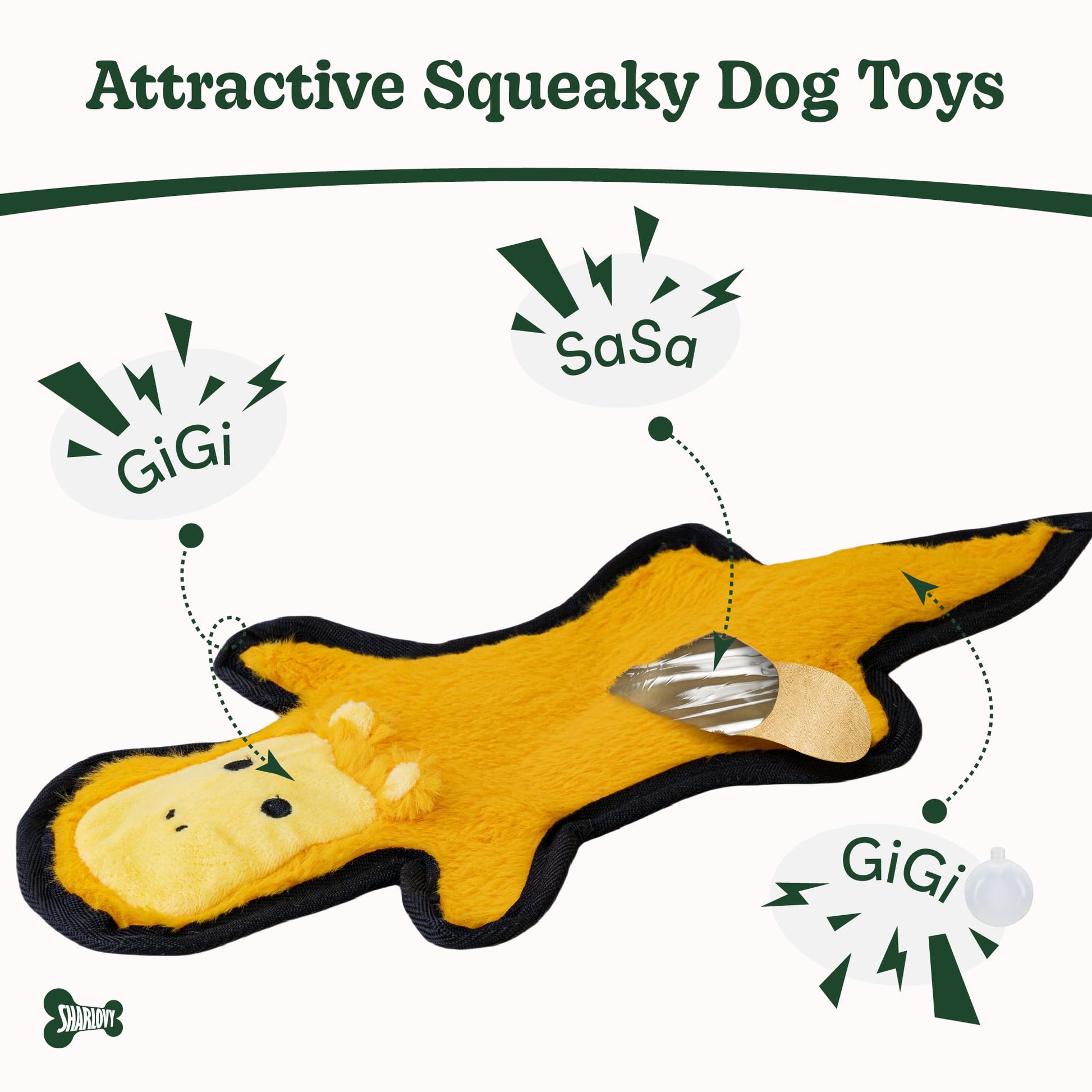 SHARLOVY No Stuffing Dog Toys Crinkle Squeaky. Chosen for real quality, fits naturally into modern
