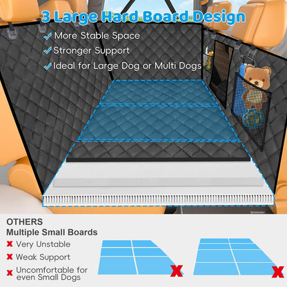 URPOWER XL Dog Back Seat Extender for Crew Cab Truck, Hard Bottom Dog Car Seat Cover Waterproof Dogs Car Hammock Pet Backseat Bed, Pet Truck Accessories for F150 / RAM 1500/ Tundra Crew Cab